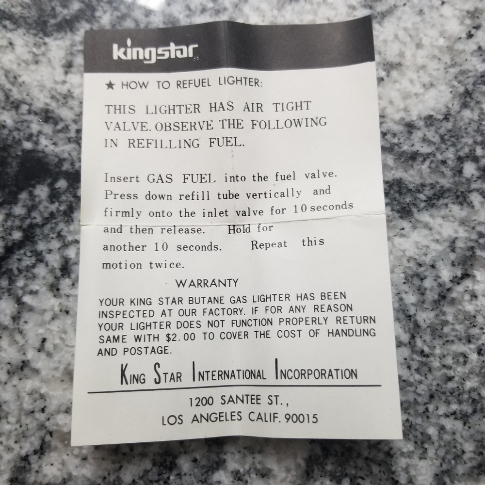 Vintage Refillable Butane Gold Tone Kingstar Lighter Made In Korea LAST ONE - Picture 3 of 15